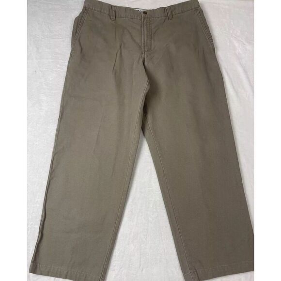 Columbia Men's Carpenter Pants Size 36 Beige Solid 100% Cotton Straight Legs - Picture 1 of 7